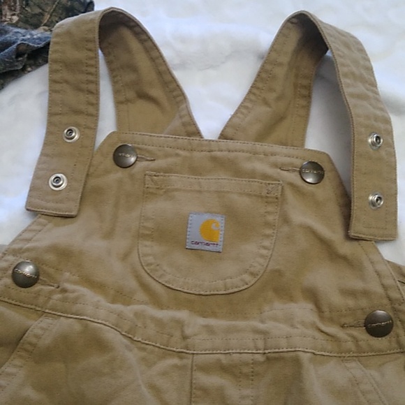 🍁🌳 Carhartt Camo /Tan Shorts Bibs & Tee Size 12 Months - Picture 7 of 11
